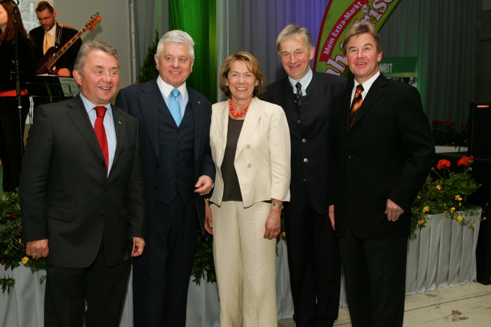 2007 - Eröffnung Logistikzentrum Gars KR Julius Kiennast, LH-Stv. Ernest Gabmann, Präs. Sonja Zwazl, Raimund Kiennast, Mag. Herbert Kiennast